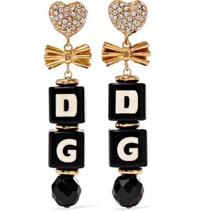 Dolce & Gabbana gold crystal clip earrings